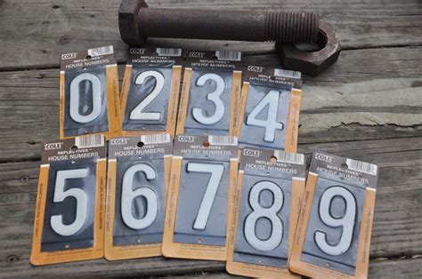 vintage house numbers metal|metal reflective house numbers.